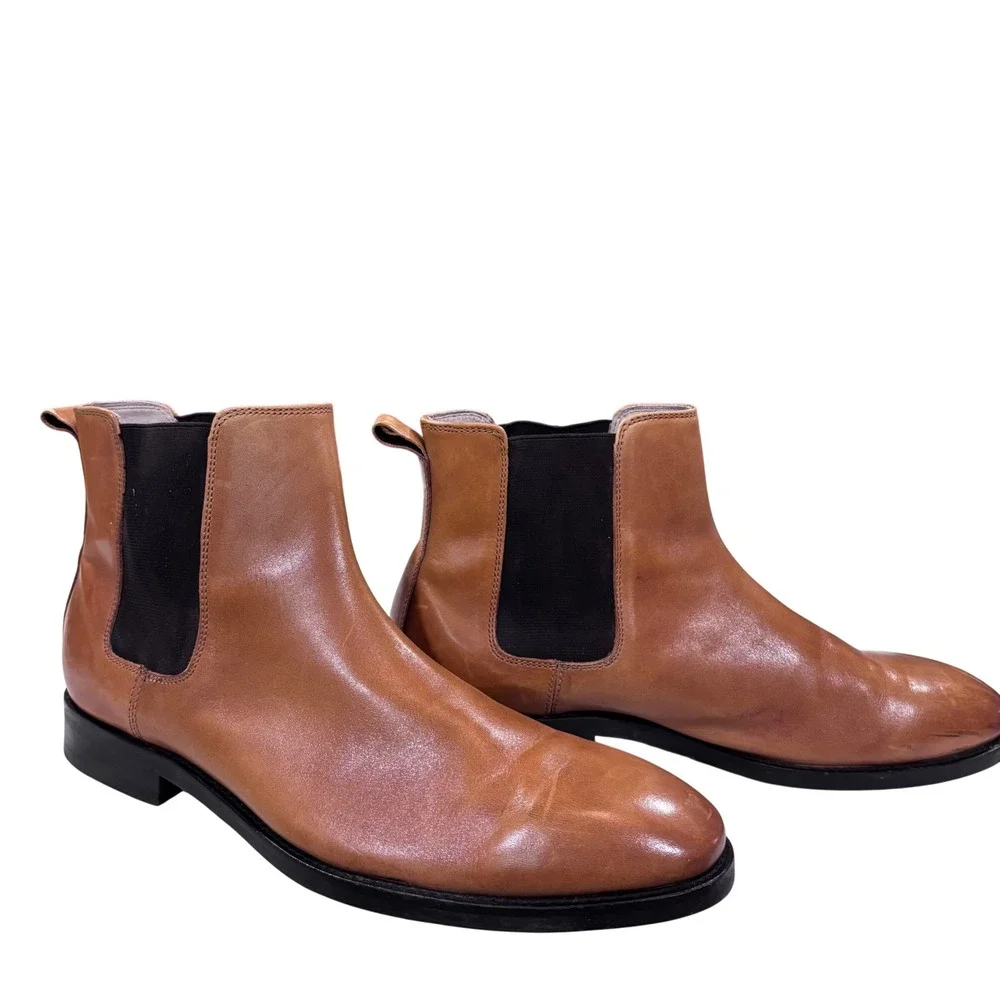 Banana Republic Leather Chelsea Boots Elastic Sides‎ Pull-On Tan Men's Size 10